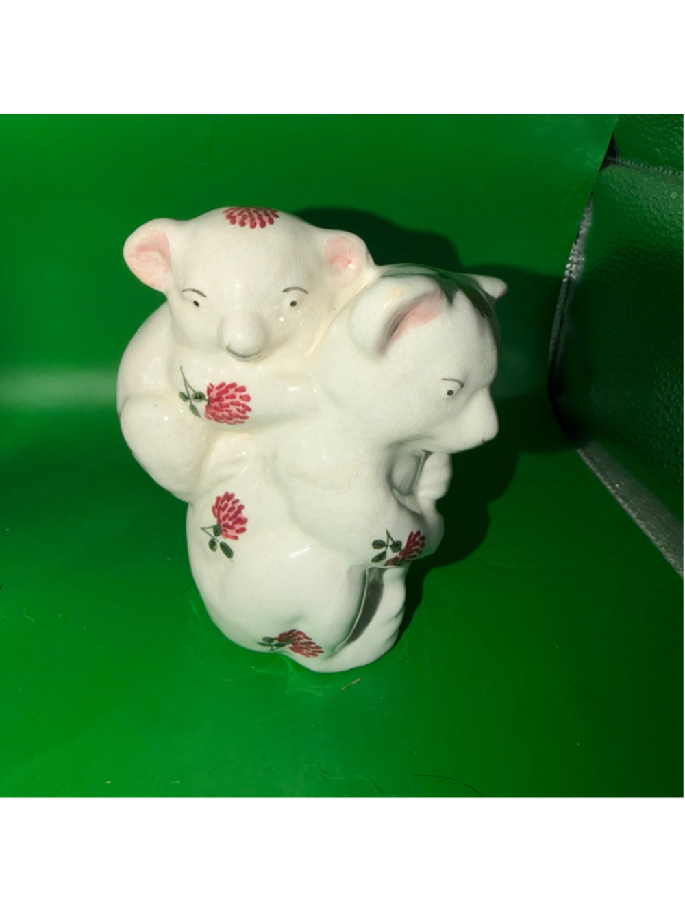 Vintage 1930s Wemyss Pottery Koala & Cub Figurine Plichta London Hand Painted